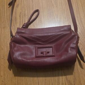 Givenchy ID93 Red Wine  Leather Crossbody Bag